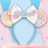 Trip Mickey Ears Headband For Girls Women Sequin Castle 5"Bow Hairband Festival Party Cosplay DIY Hair Accessories
