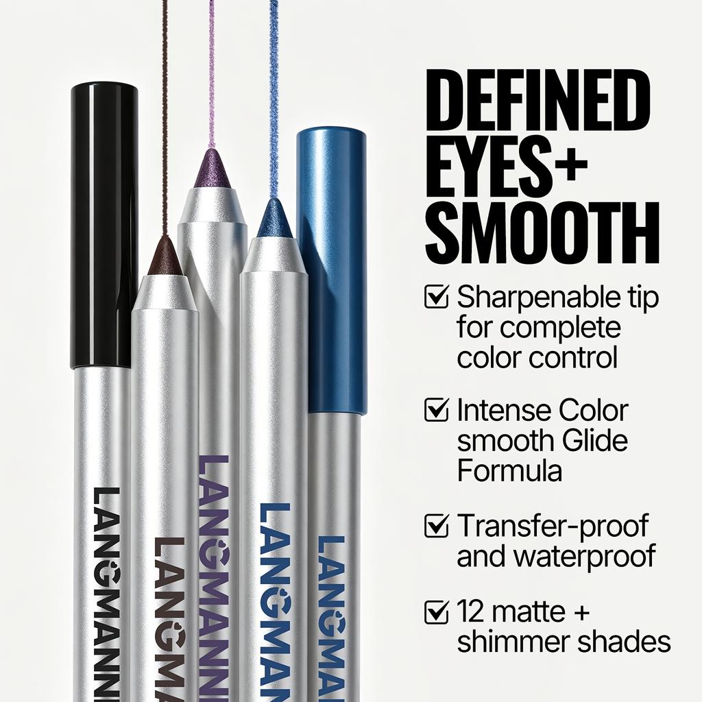 3Pcs Sharpenable Gel Eyeliner Pencil Smooth Matte Shimmer Smudgeproof Waterproof Eye Liner