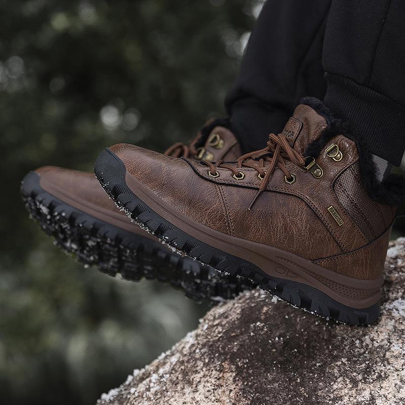 New Winter Outdoor Casual Men's Shoes Fashion Trend Sports Hiking Shoes Velvet Warm Hiking Shoes