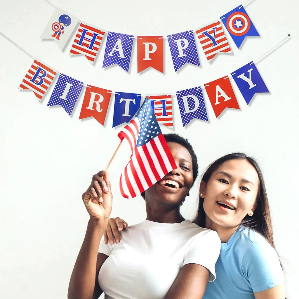 Us National Day Independence Day Party Decorative Paper Flower Captain Birthday Flag Spot Customization