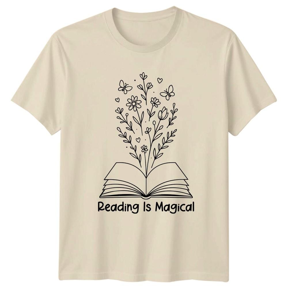 Reading Is Magical TShirt Book Lover Floral Whimsical Birthday Gift