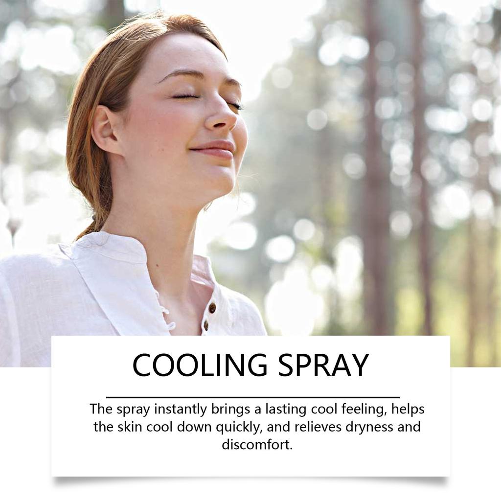 Cooling spray for summer outdoor sports, running, and fitness; keeps you cool when sweating and does not make clothes sticky