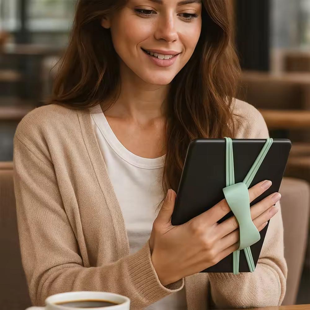 4,7-8 palcový protiskluzový měkký silikonový ruční popruhový úchop pro čtečky e-knih, stojánek na tablet, čtecí čelenka, silikonová pro příslušenství Kindle