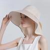 Women Snap Fastener Big Brim Hat Protection Visors Bucket Hat Sunscreen Fisherman Hats Outdoors Fishing Cap Ponytail Sun Hat