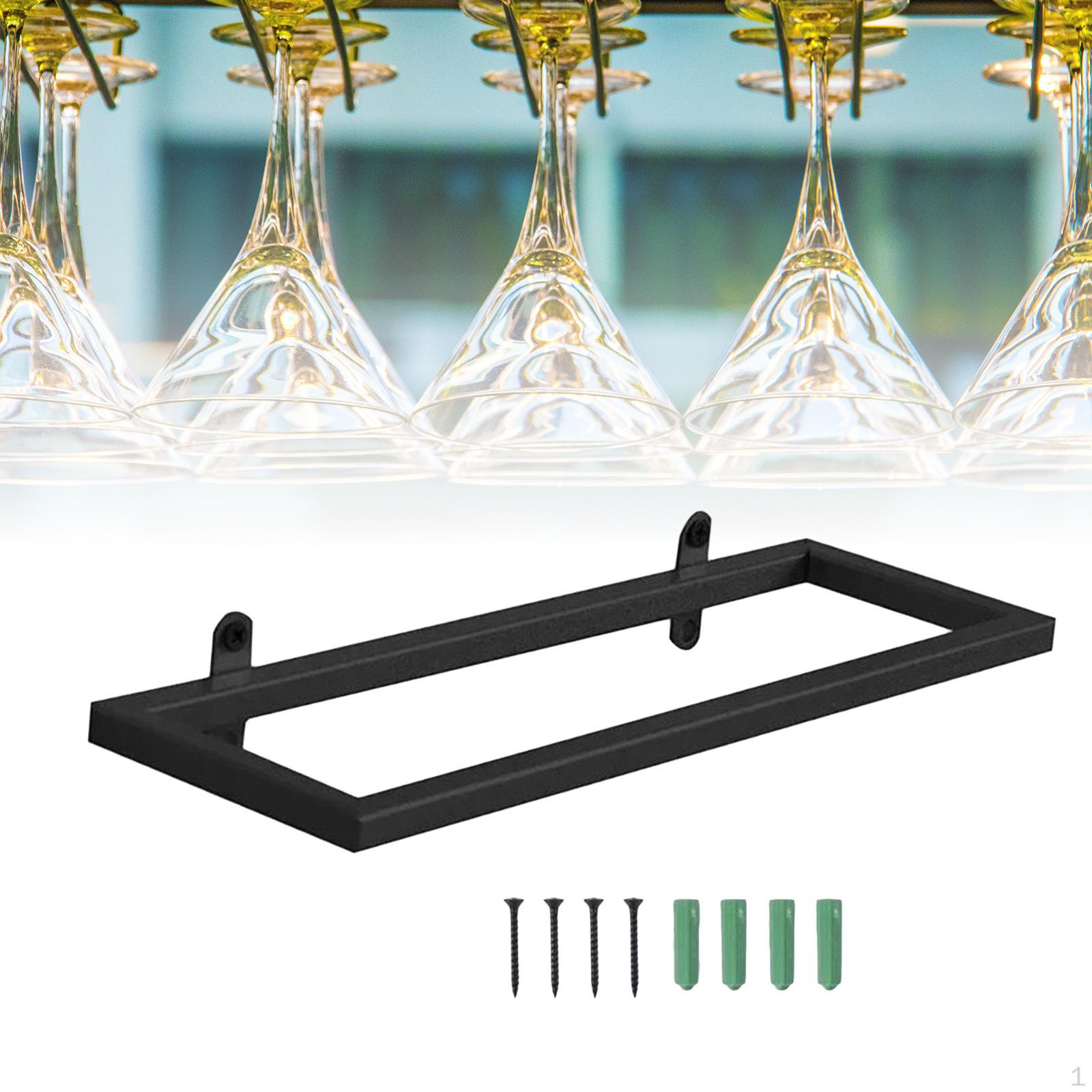 

Подвесная стойка для бокалов для вина, держатель для кофейной чашки, многофункциональная компактная однорядная стена чёрный