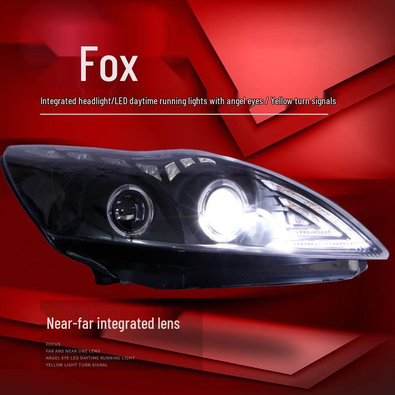 09-13 Classic Focus LED Angel Eyes Headlight Assembly with Daytime Running Xenon Lamps