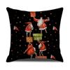 Christmas Pillow Cover New Linen Cartoon Black Print Holiday Home Sofa Cushion Cover