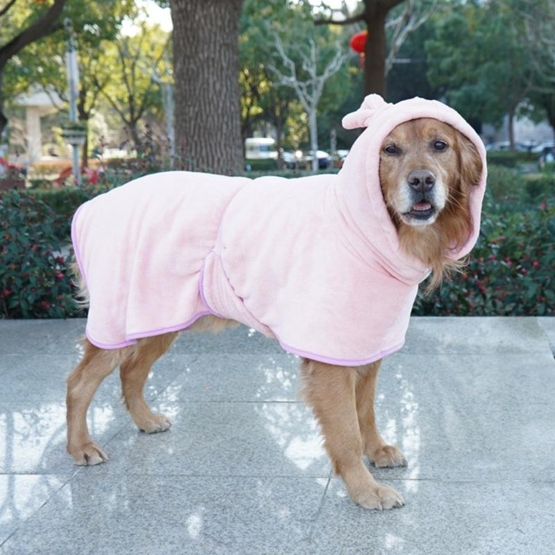 High Absorbent Cat Bathrobe for Dog Pet Bath Towel Quick Dry Bath Coat Soft Bath Robe for Medium Large Dogs Pet Clothes