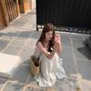 French Pure Desire Style Seaside Vacation Neck Suspender Dress Women's Summer Sexy Backless Temperament Ruffle Edge Dress