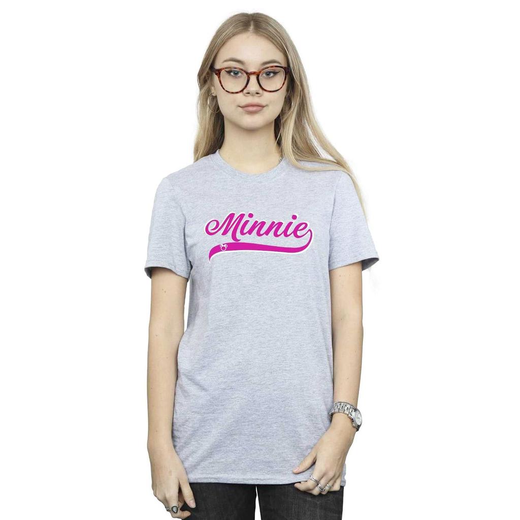 Disney Womens/Ladies Minnie Mouse Logo Cotton Boyfriend T-Shirt