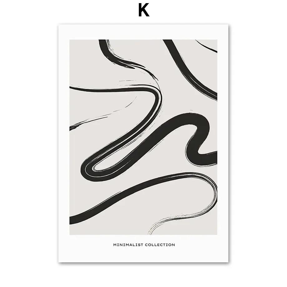 Blume Blatt Mädchen Hand Geometrie Abstrakte Schwarz Beige Poster Und Drucke Wand Kunst Leinwand Malerei Bilder Für Wohnzimmer Dekor