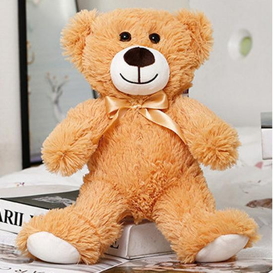 Rainbow Bow Tie Teddy Bear Plush Doll - 35cm Soft Festival Cushion