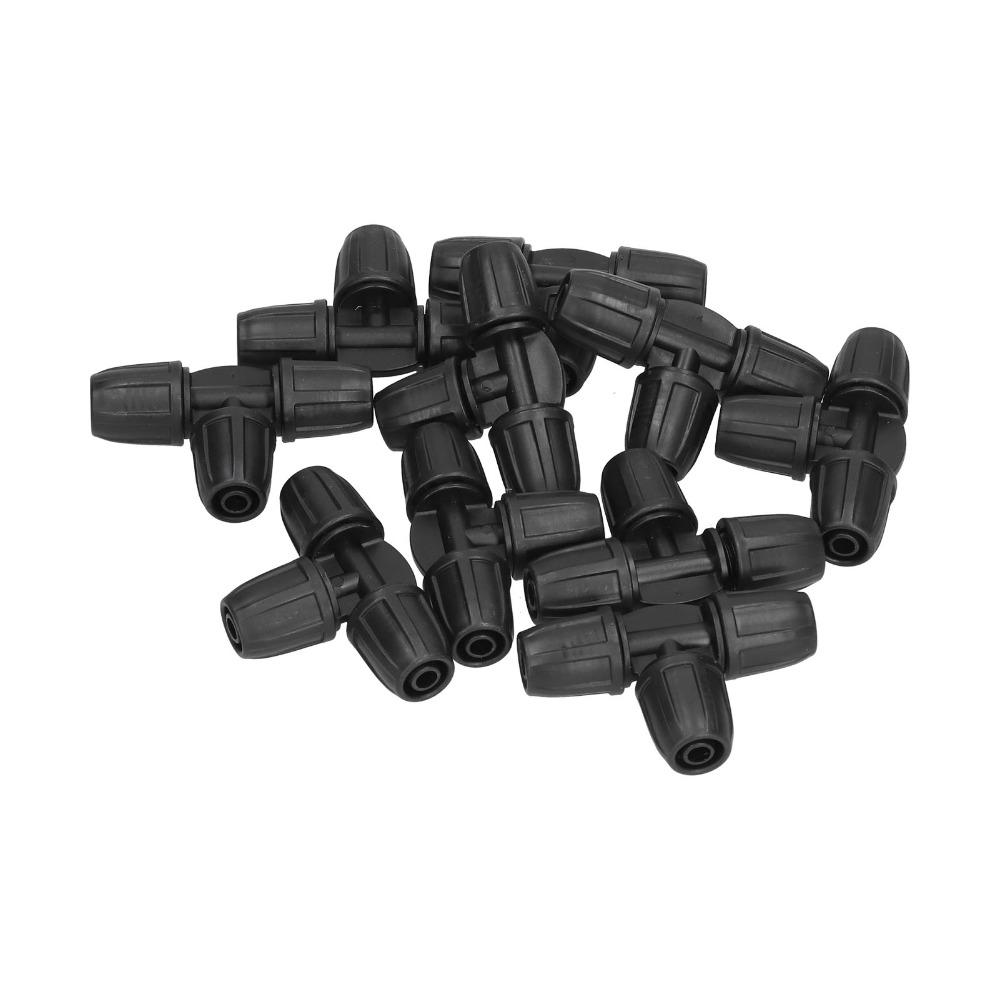 20PCS Plastic Drip Irrigation Tee Connector Black 5/16 Inch Drip Tee  Garden Irrigation