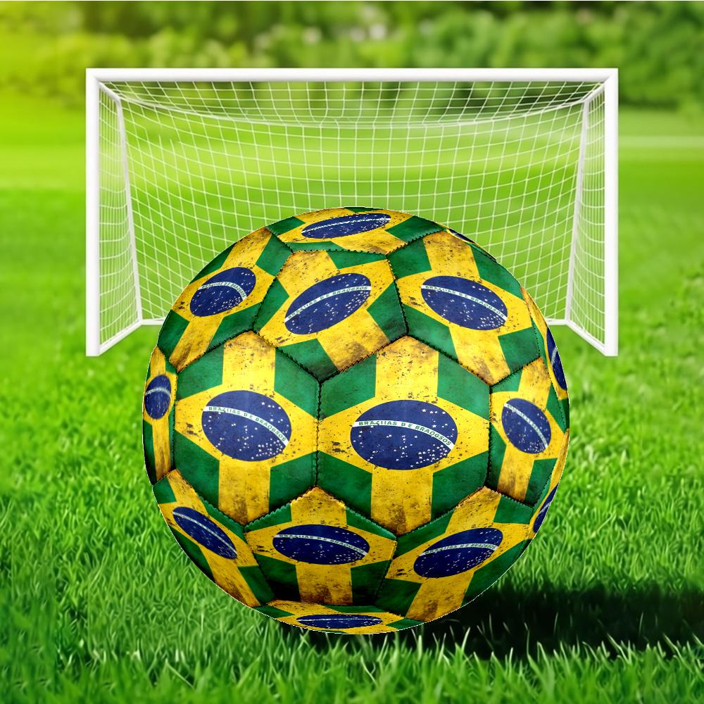 Brazil Artwork Printed Size 5 Soccer Balls, Anti-Slip, Protective Football, Outdoor Sport, a Unique Gift Suitable for him/her, Birthday