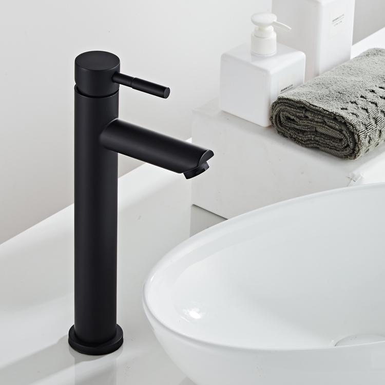 Black Bathroom Basin Faucet Black Baking 304 Stainless Steel  Sink Mixer Tap Hot & Cold Sink Faucet  Bathroom Lavotory Faucet