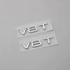 2PCS V6T V8T Emblem ABS 3D Badge Leaf Label V10 V12 Side Label for Audi A4L A5 A6L A7 Q3 Q6 Q7 Car Label Displacement Sticker