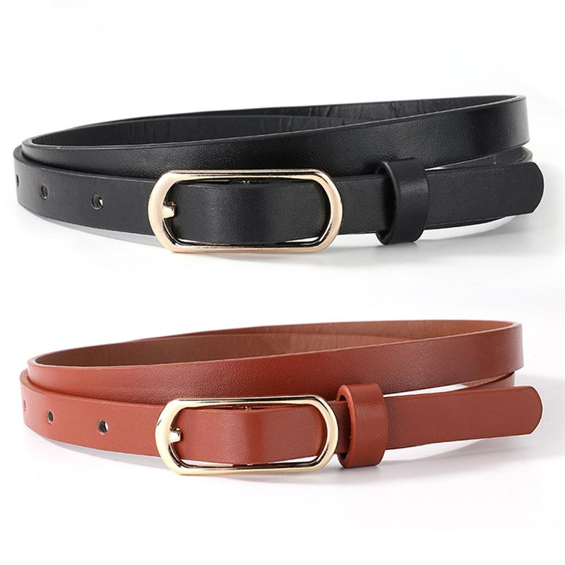 Leopard Print Thin Leather Belt with Gold Buckle - Stylish and Versatile for Jeans and Dresses
