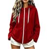 Women's Casual Loose Fit Color Hooded Long Sleeve Sweatshirt with Front Pocket