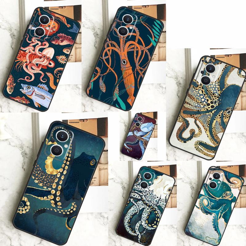 Marine Life Ocean Octopus Case For OPPO Reno 10 Pro 11 F 4 5 6 7 8 Lite 4Z 5Z 8T OPPO Find X5 X2 X3 Lite X6 Pro Cover