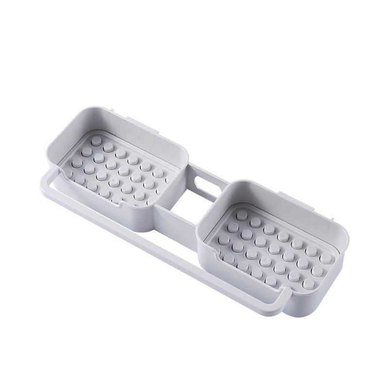 

Регулируемая полка для слива раковины, держатель для губки, держатель для крана, полка для сушки мыла, органайзер для хранения на кухне и в ванной серый