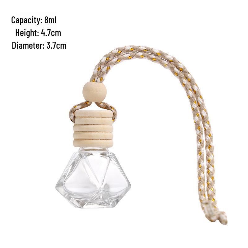 Transparent Car Vent Air Freshener Bottle with Lanyard - Essential Oil Diffuser & Rearview Mirror Pendant