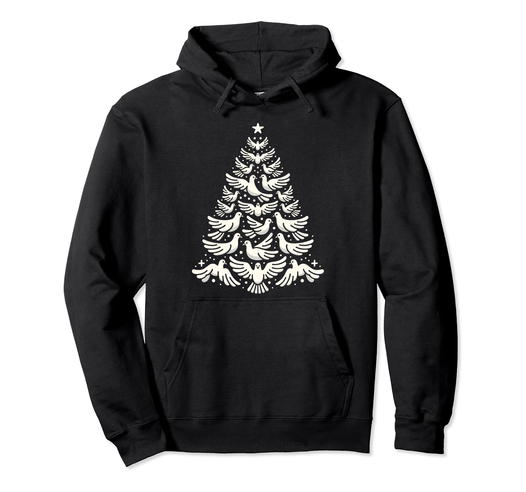 

Doves Christmas Tree Funny Dove Christmas Hoodie