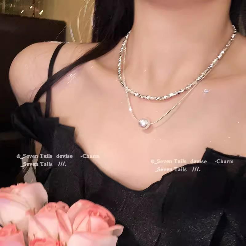 2024 Vintage Double-Layer Pearl Necklace with Heart Pendant