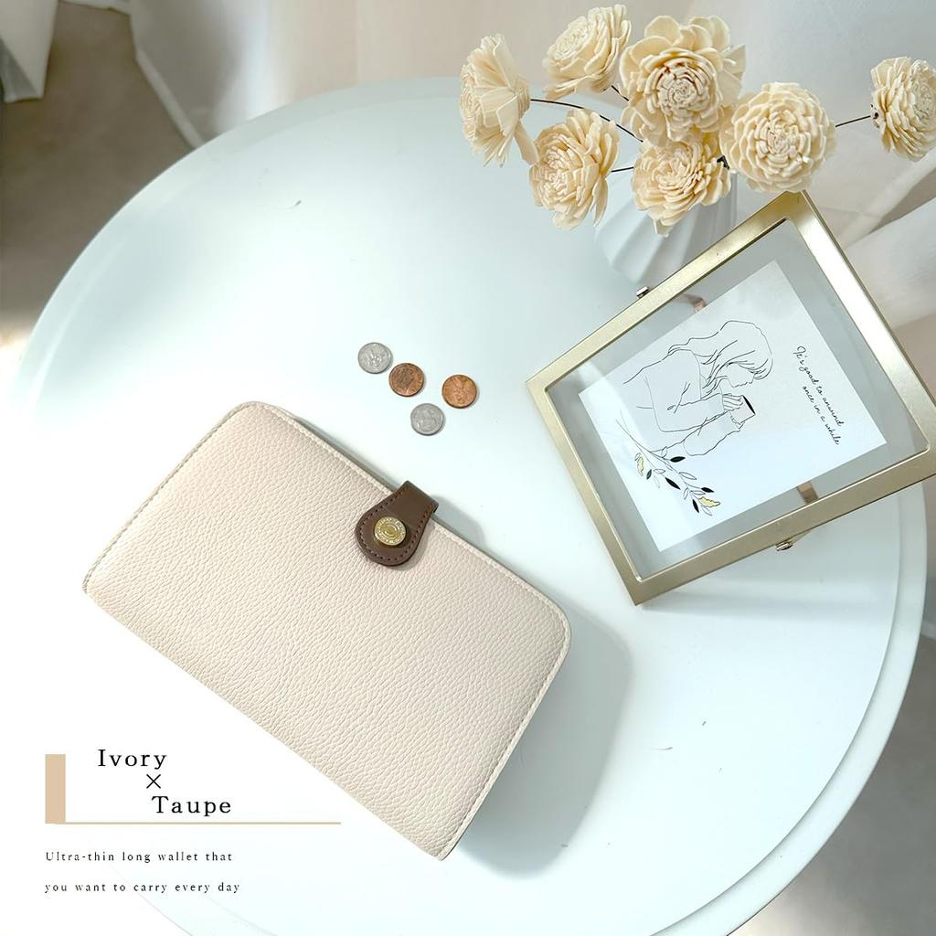 Gisele Women's Slim, Lightweight Shoulder Bag with Wallet, Pouch, Card Case, Passport, and Medicine Book (Ivory X Taupe)