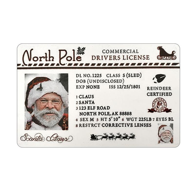 Santa Drivers License Artistic Useful Christmas Utenciles Christmas Gifts Simple And Stylish Durable Christmas Decorations