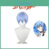Perucă Autentică Cosplay Eva Ayanami Rei Cu Sârmă la Temperatură Înaltă Albastru Deschis