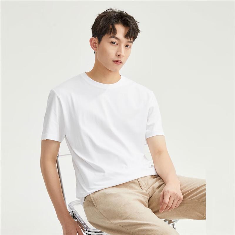 GIORDANO Men's 3-Pack Pure Cotton Crew Neck Short Sleeve T-Shirts