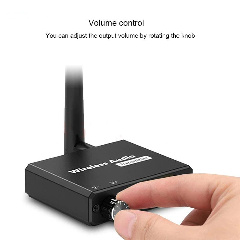 2.4G Digital Wireless Music Adapter, 50M Audio Transmitter and Receiver Kit with 3.5mm R/L AUX for TV Box, DVD, PC