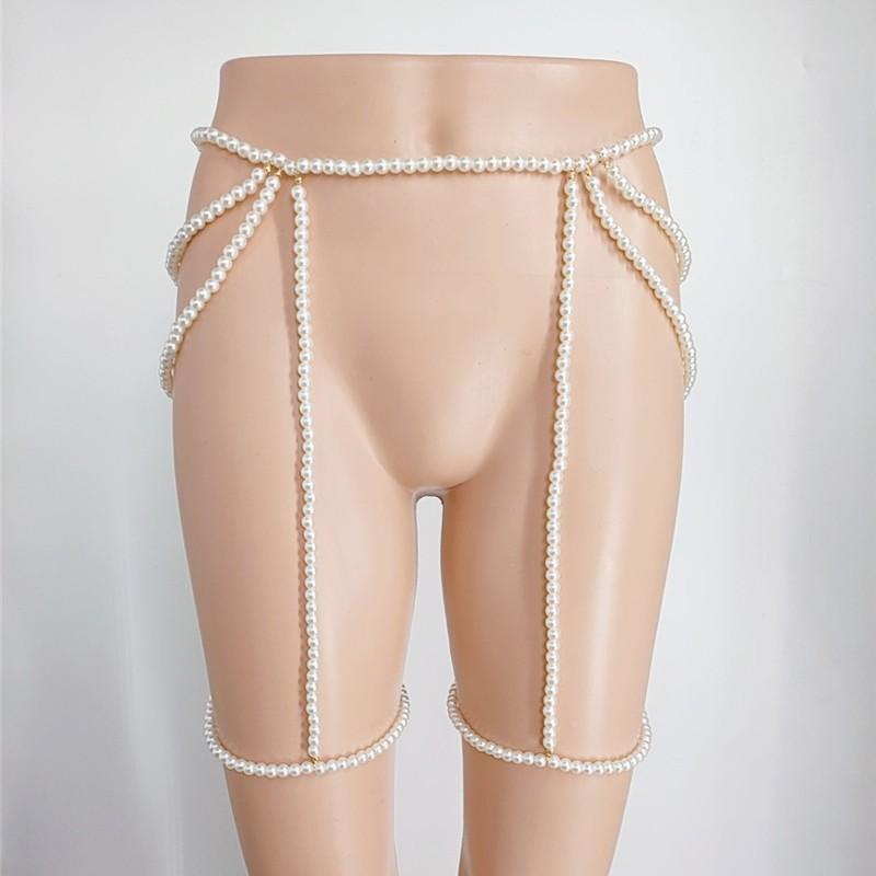 Waist Chain European and American Supply Factory Straight Hair Wild Pearl Multi-layer Waist Chain Thigh Chain