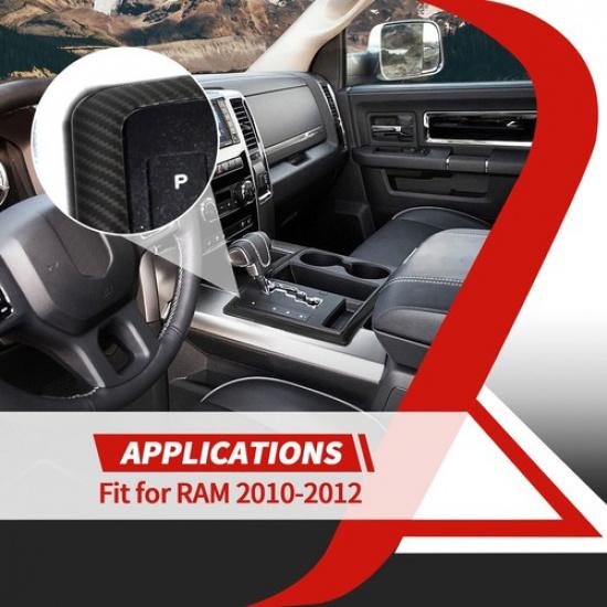 Console Gear Shift Full Cover Trim Frame For Dodge Ram 1500 2010-12 Carbon Fiber