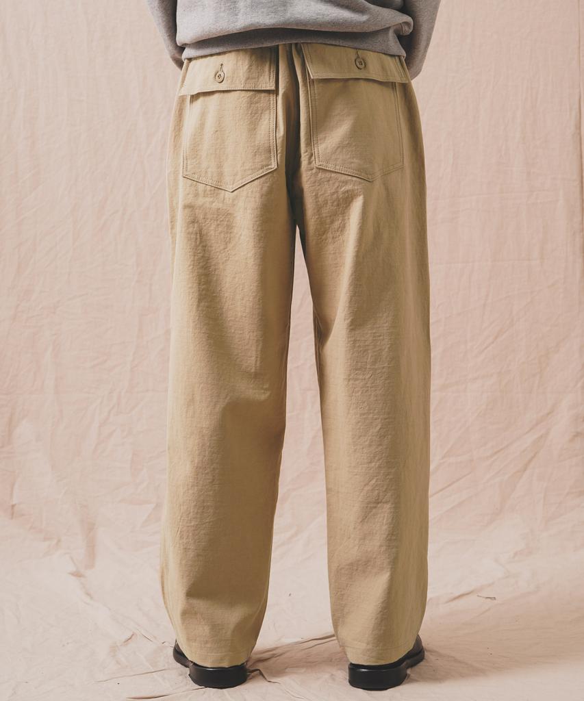 PERSTEP Rough Slub Fatigue Pants Beige Julp4678