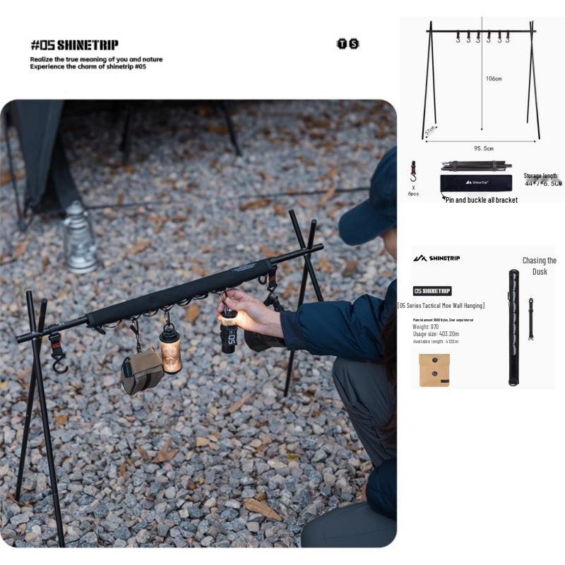 Mountain Fun Portable Folding Camping Tripod Rack and Lamp Hanger