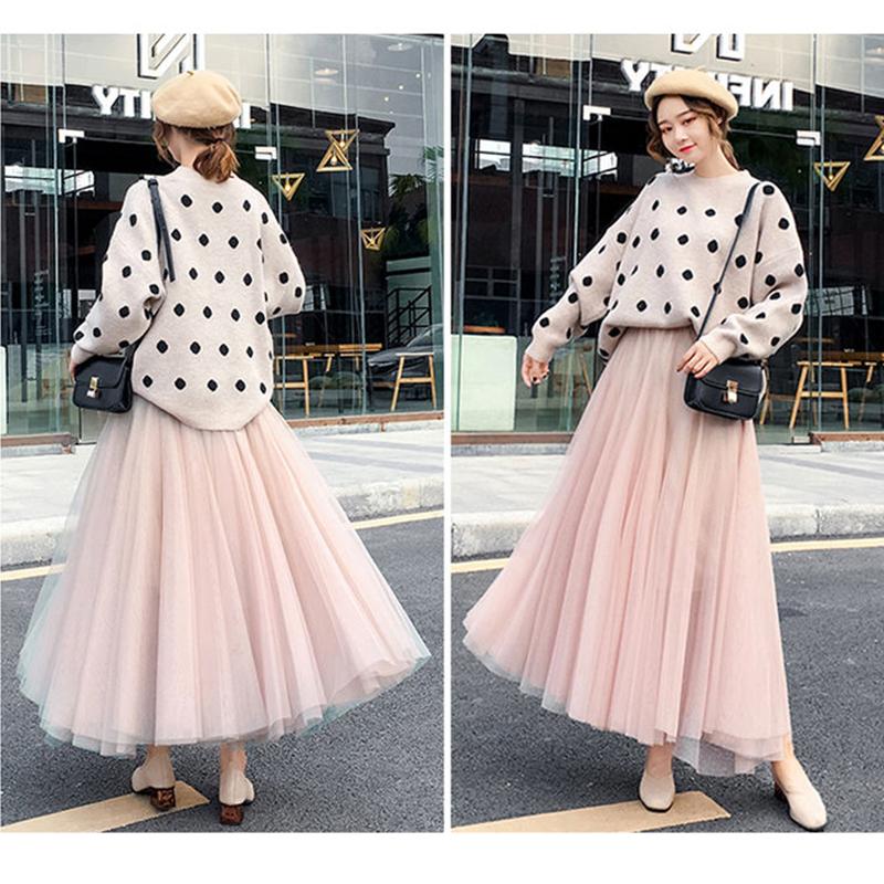 Half-length Skirt Women's Net Gauze Skirt Large Skirt Mid-length Gauze Skirt Net Yarn Breathable Large Skirt