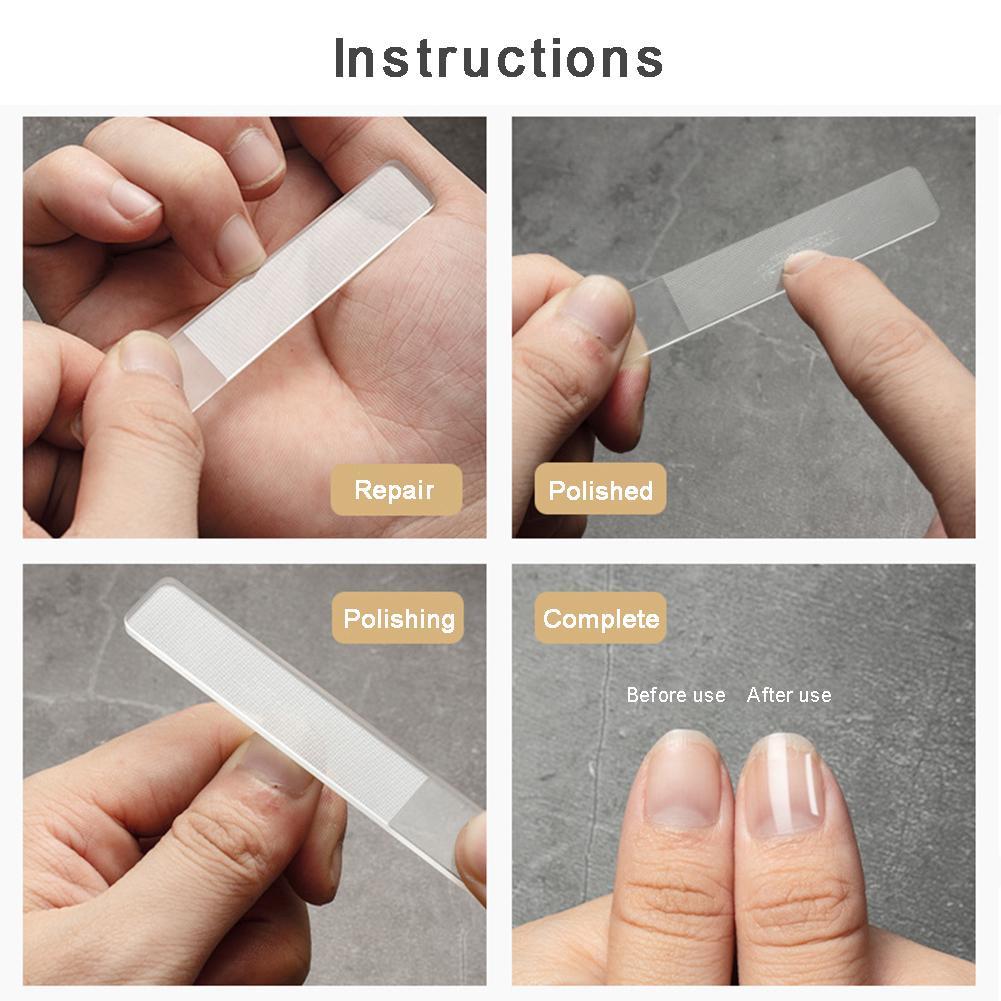 3Pcs Cuticle Frosting Buffer Polishing Glass File Manicure Strips