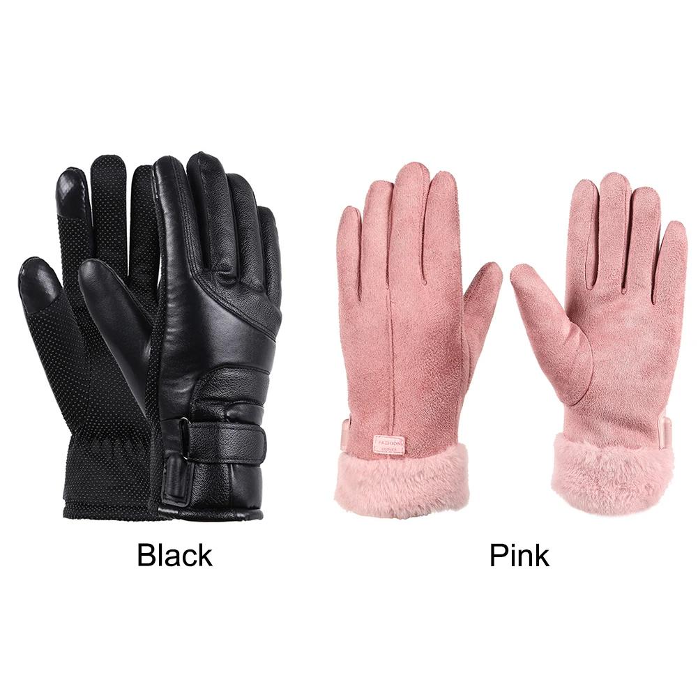 USB Warm Hand Heating Gloves Touch Screen and Windproof Constant Temperature Heated Full Finger Mittens for Skiing Riding Hiking