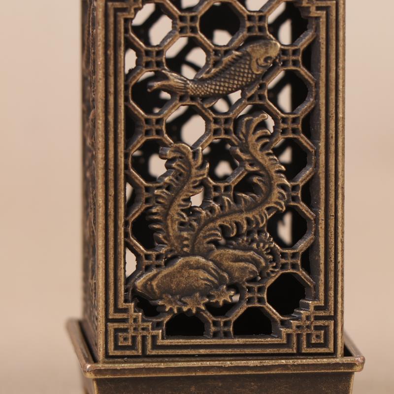 1 Piece Indoor Aromatherapy Home Ornament Square Vertical Incense Burner Small Xiangyun Alloy Incense Holder