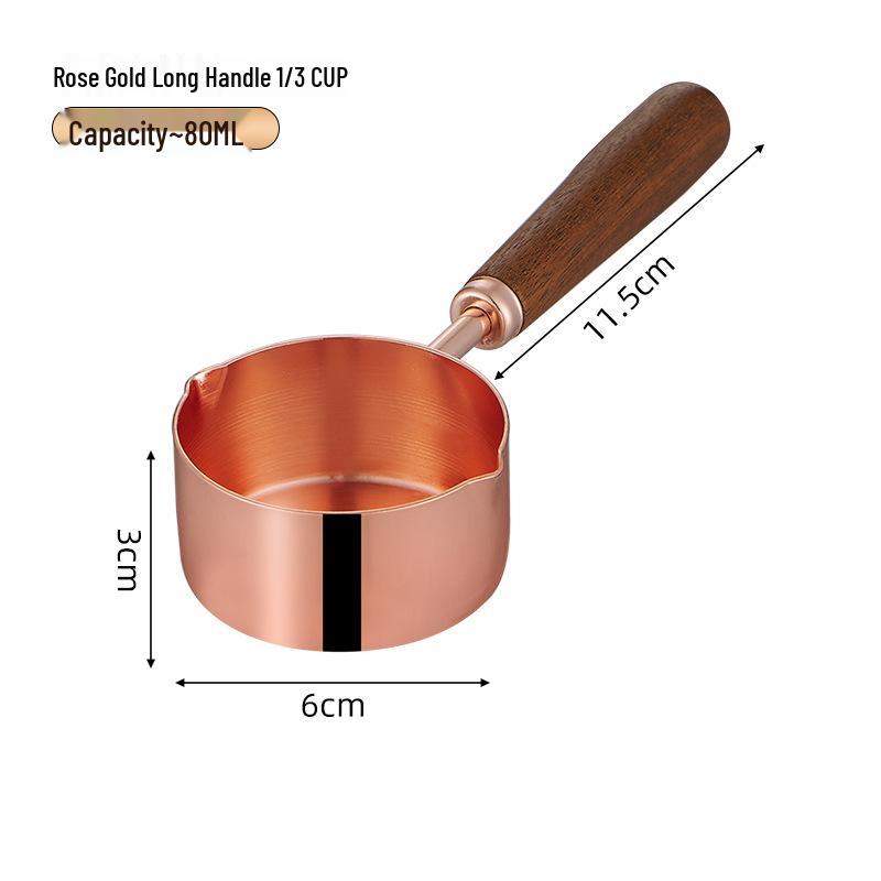 304 Stainless Steel Sauce Cup with Wooden Handle, Custom Logo, Multiple Specifications - Ideal for Steakhouses & Restaurants.
