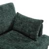 Modern two-seater Chenille sofa, wooden legs, LED lights, USB charger and storage bag