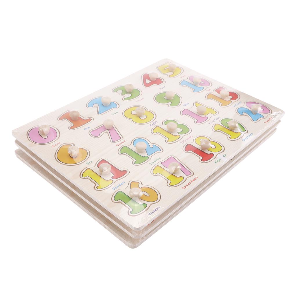 Puzzle Wooden Numbers Alphabet and Objects Puzzles Early Educational Toys for Toddlers