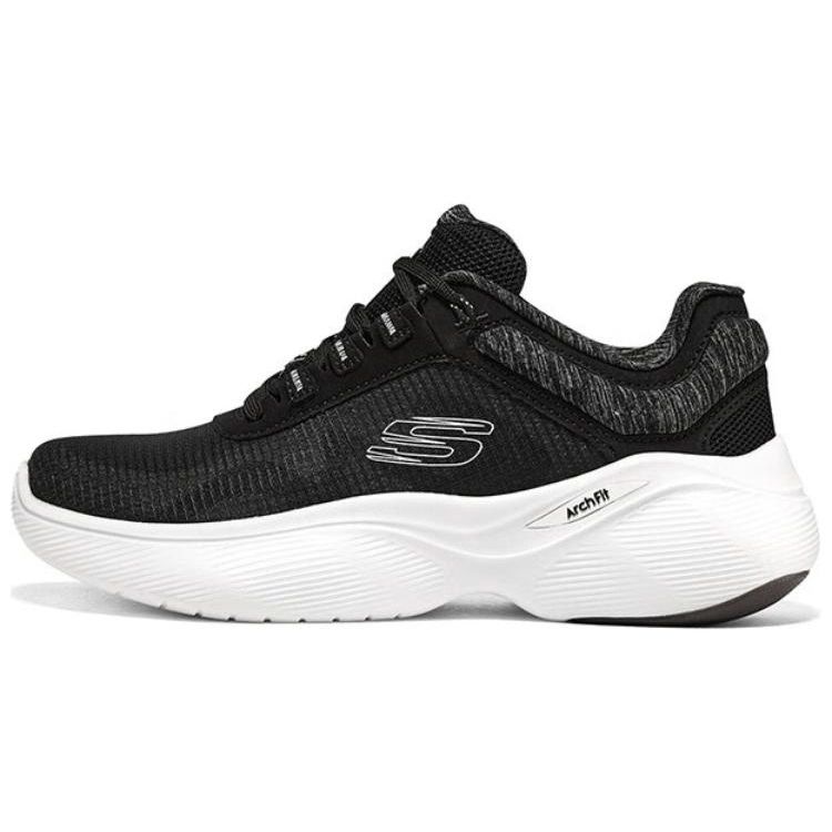 Skechers Arch Fit Infinity Women Black Low Top Running Shoes Fabric Comfort 149985-BKW 35