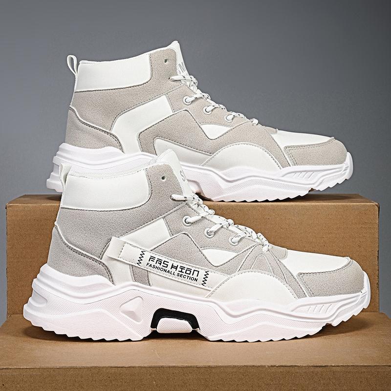 

New Autumn Winter High Top Sports Shoes Running Shoes Trendy Student Sports Shoes Anti Slip Wear-resistant and Height Increasing 39
