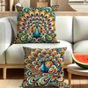 Boho Peacock Cushion Cover Colorful Peacock Throw Pillow Cover Decorative Cushion Case for Sofa Living Room Bedroom Home Decor