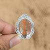 Natürlicher Granat Edelstein Versprechen Verstellbarer Ring 925 Silber Für Mädchen