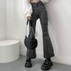 Love Metal Gray Women Jenas High Waist Flares Pants 2022 New Fashion Y2K Vintage Cute Sweet Casual 2000s E Girl Female Clothes