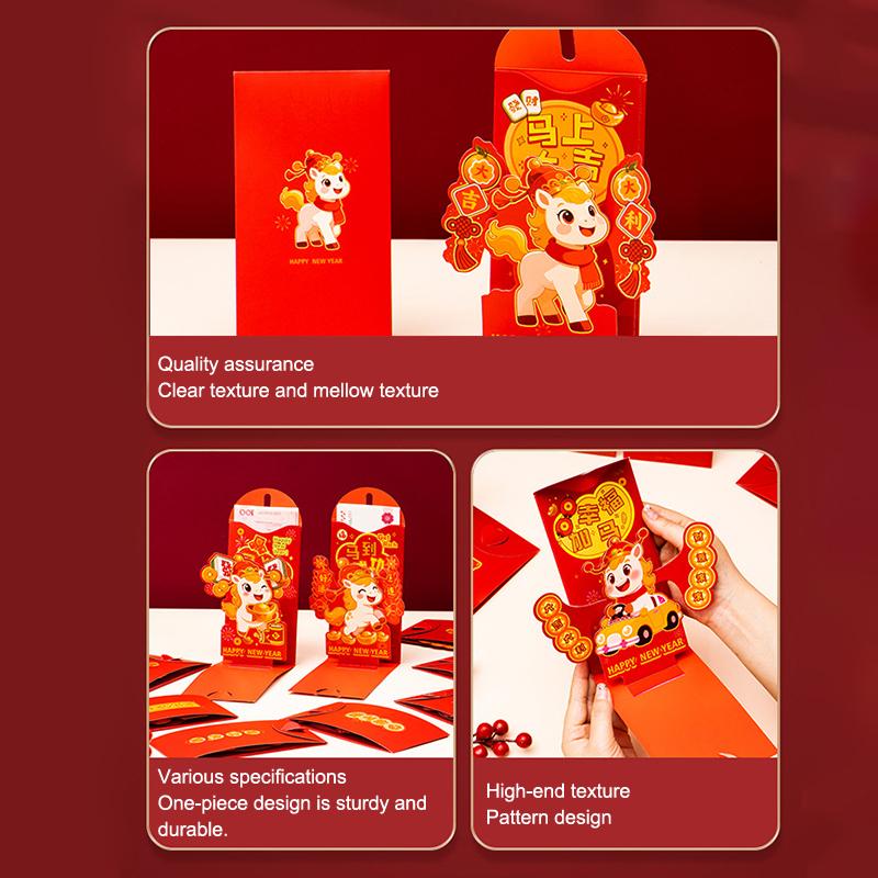 Chinese New Year Red Envelopes Red Pocket Year Of Horse Lucky Money Pockets Spring Festival Gift New Year Eve Hongbao