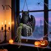 Halloween Garden Accessories Hanging Bat Plant Pot, 3D Printed Owl Planter, Whimsical Porch Decor Gothic Holder for Trailing Vines, Home Balcony